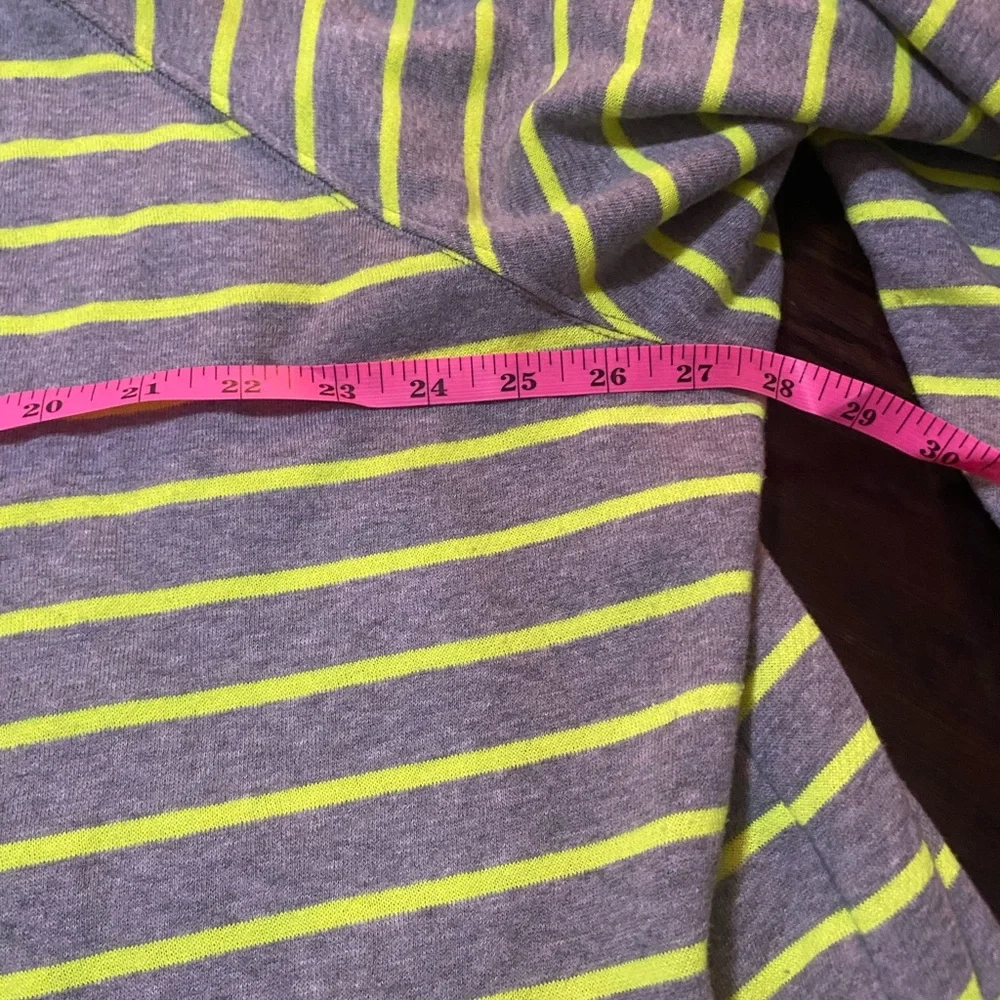 Torrid Gray and neon Yellow Striped round neck pullover sweatshirt - Picture 4 of 6